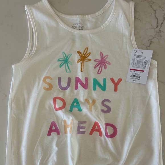 NWT Girls Jumping Beans Tank Top Size 10 - Picture 1 of 1